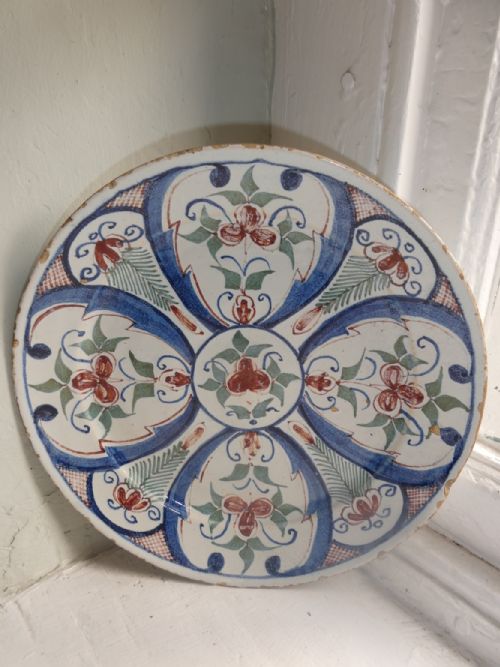 18thc English Delft Pancake Plate
