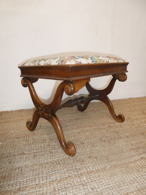 Fine 19thc Rosewood Stool
