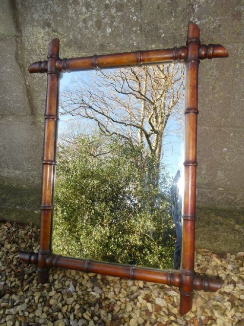 19thc Faux Bamboo Mirror