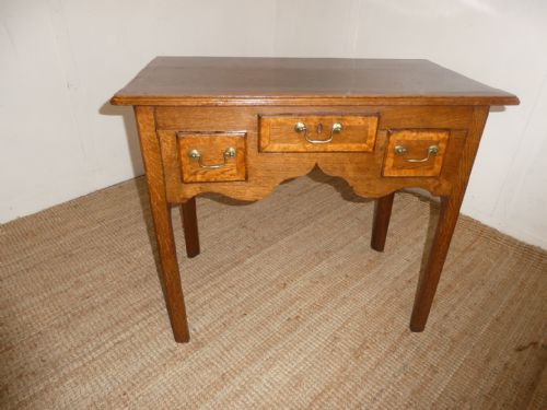 18thc Oak/yew Lowboy Side Table