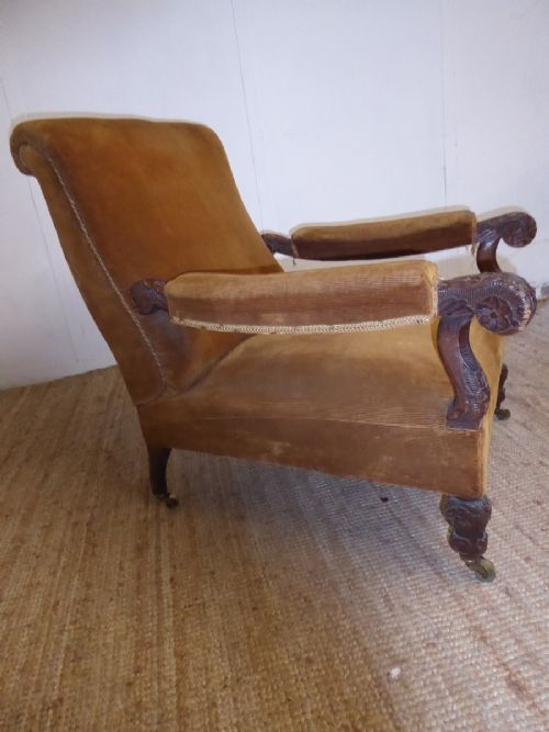 Deep Seated 19thc Reading Armchair