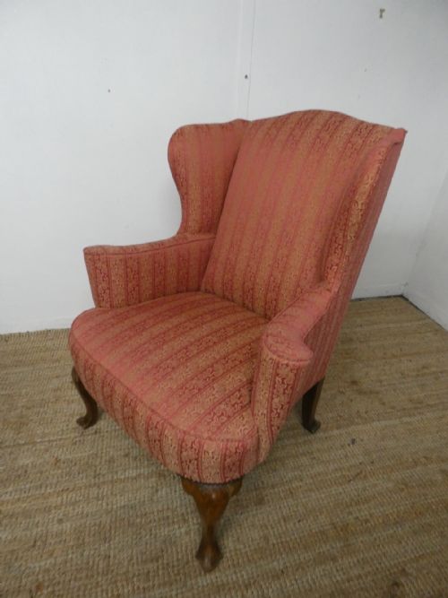 Georgian Style Walnut Wing Chair C1900