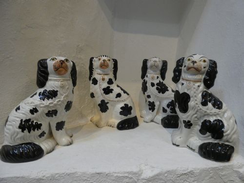 Collection Four Staffordshire Dogs