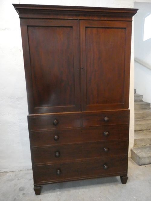 19thc Scottish Linen Press Cupboard