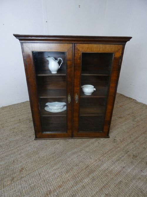 Neat 19thc Walnut Wall Cabinet