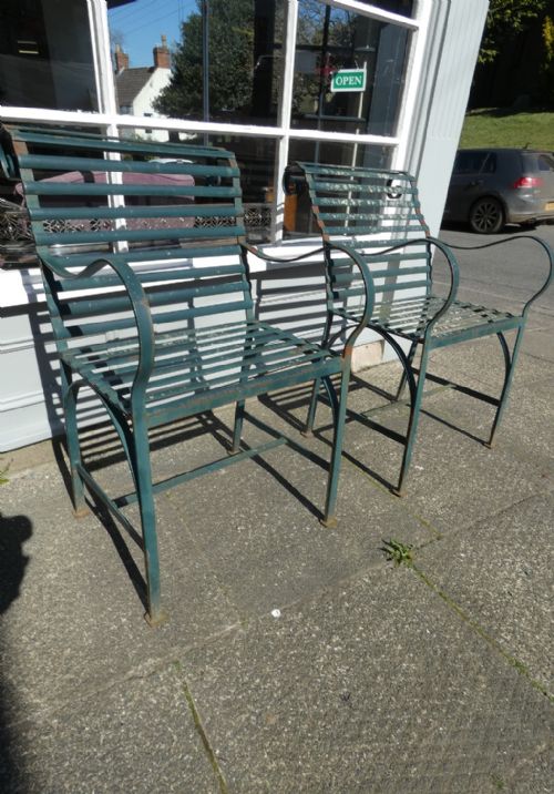 Pair Iron Garden Chairs