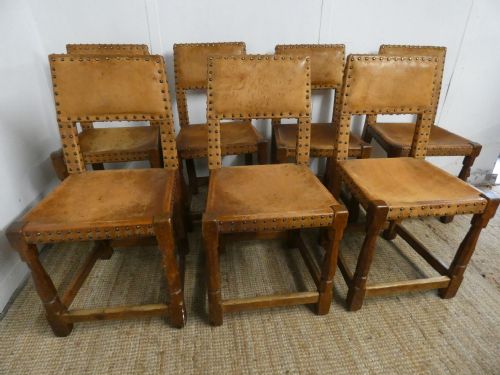 Set of Eight "Mouseman" Chairs