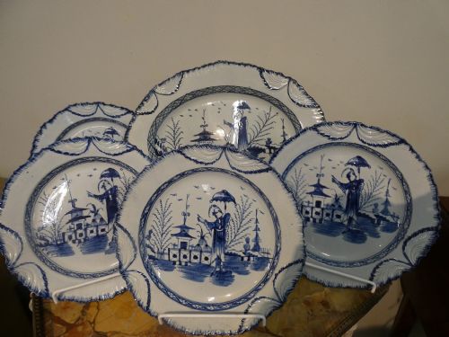 Set of Five 18thc Pearlware Plates