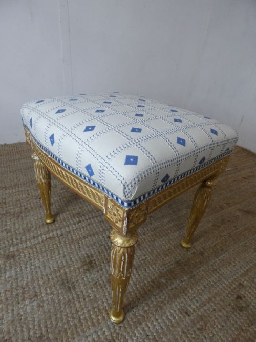 Giltwood & Gesso Shaped Stool