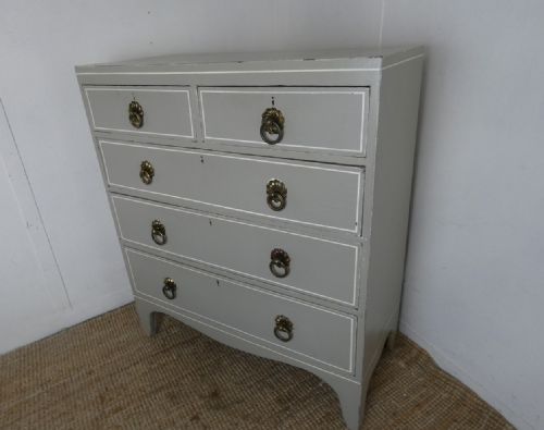 Neat 19th C Painted Chest of Drawers