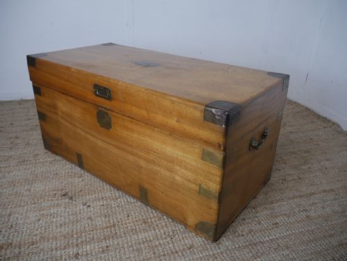 19thc Military Camphor Wood Trunk