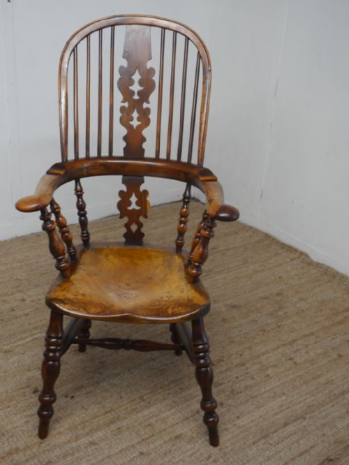 19th Century Yew Windsor Arm Chair