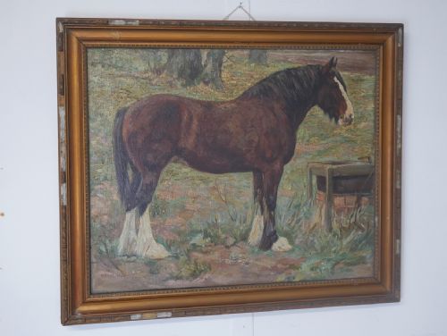 Shire Horse Painting "Royal Ruby"