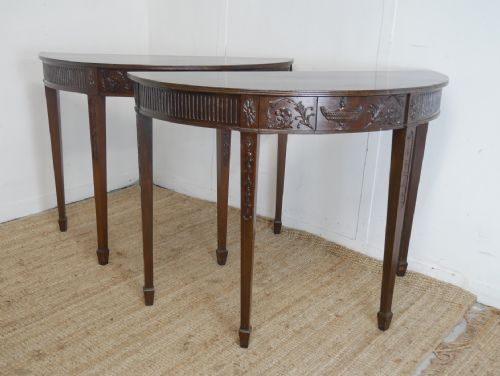Pair Adams Revival Console Tables