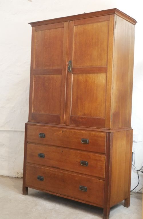 Early 20thc Oak Linen Cupboard by Heals