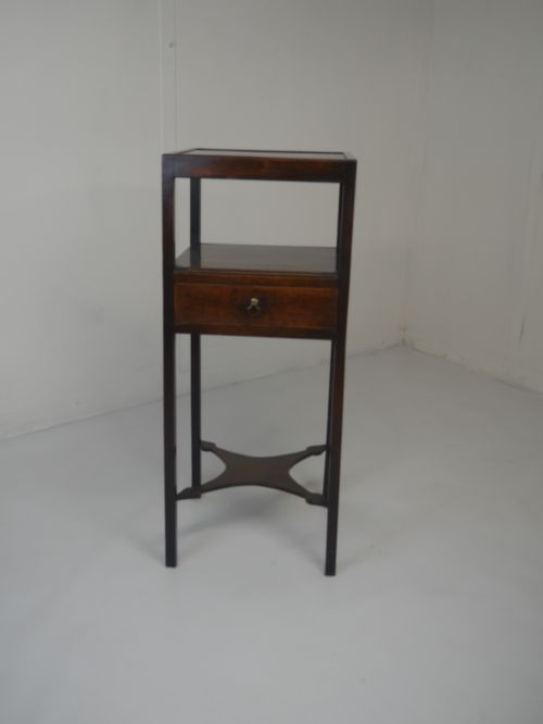 Tall Georgian Bedside Lamp Table