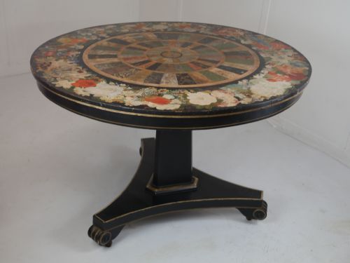 19thc Painted Faux Marble Centre Table
