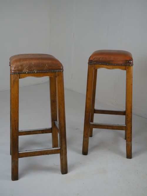 Pair Tall Industrial Bar Stool