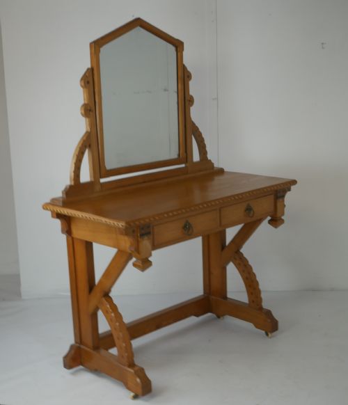 19thc Ash Inlaid Dressing Table