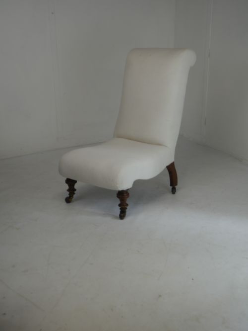 19th Century Walnut Slipper Chair