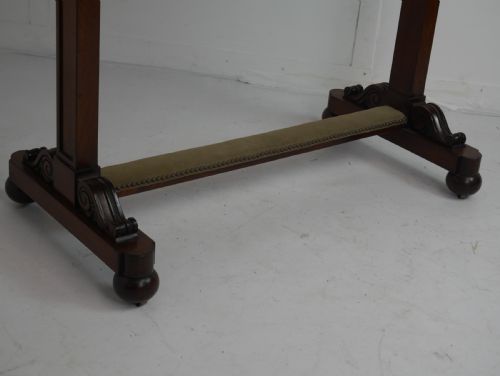 19THC LEATHER TOP SIDE TABLE - ADDITIONAL PHOTO 4
