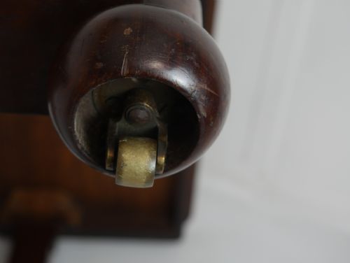 19THC LEATHER TOP SIDE TABLE - ADDITIONAL PHOTO 2