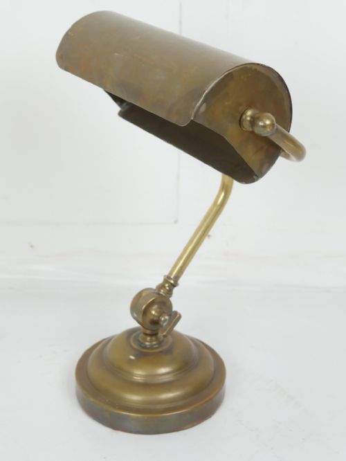 1920'S Brass Bankers Lamp