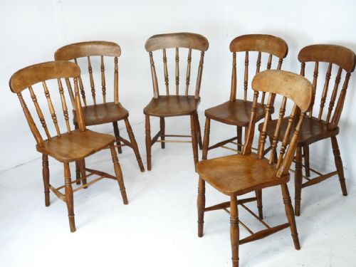 Six 19th Century Kitchen Chairs