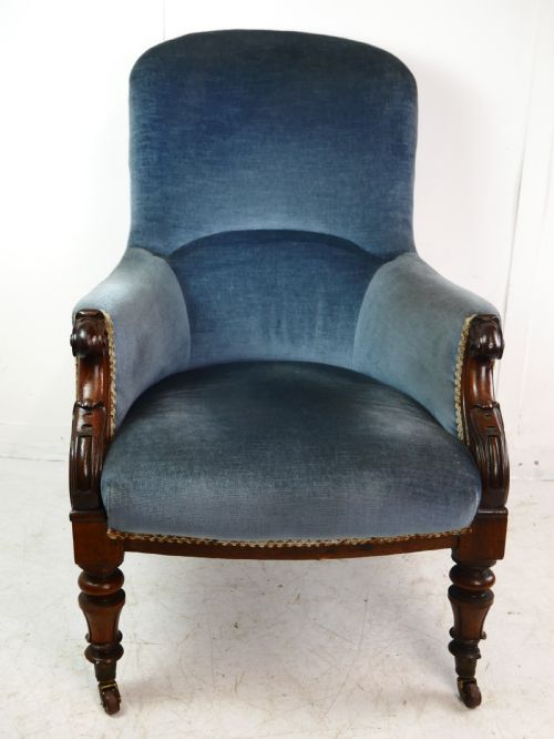 19thc Upholstered Armchair