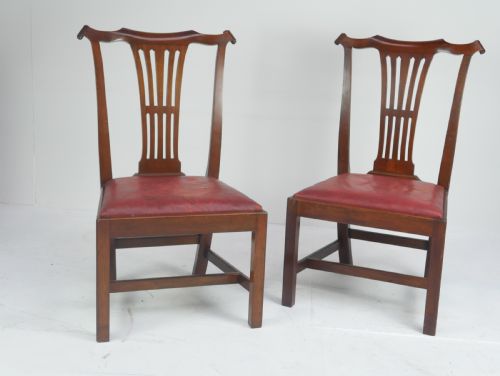 PAIR 19THC LEATHER CHAIRS - ADDITIONAL PHOTO 2