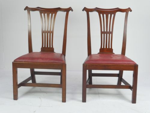 PAIR 19THC LEATHER CHAIRS - ADDITIONAL PHOTO 10