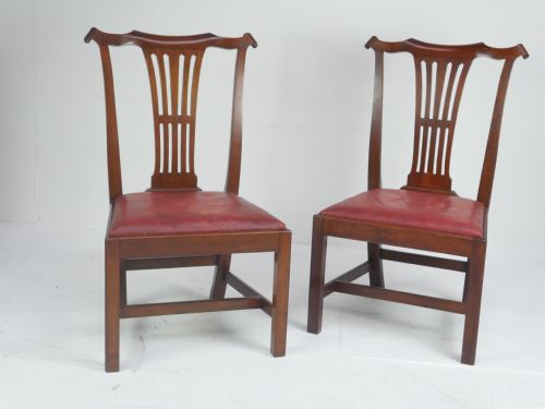 PAIR 19THC LEATHER CHAIRS