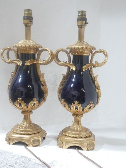 Pair Ormolu Table Lamps