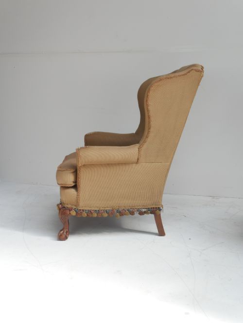 PAIR OF 1920'S WALNUT WING ARMCHAIRS - ADDITIONAL PHOTO 12