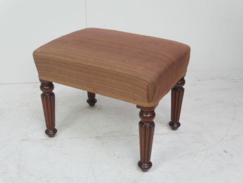 19thc Oblong Mahogany Stool