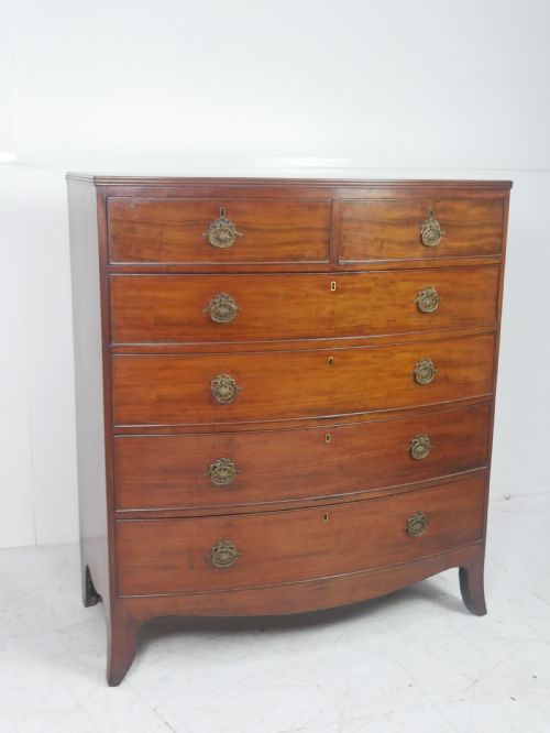 Tall Regency Bow Chest of Drawers