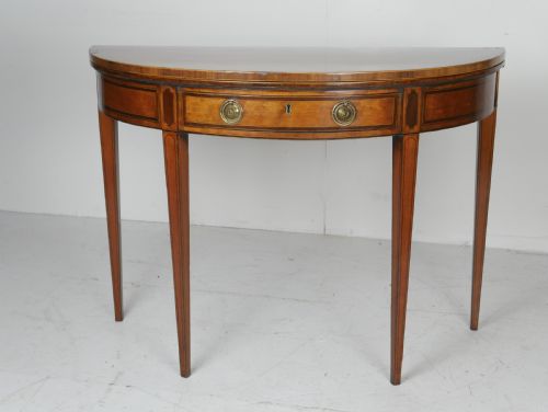 18thc Satinwood Demi Lune Table