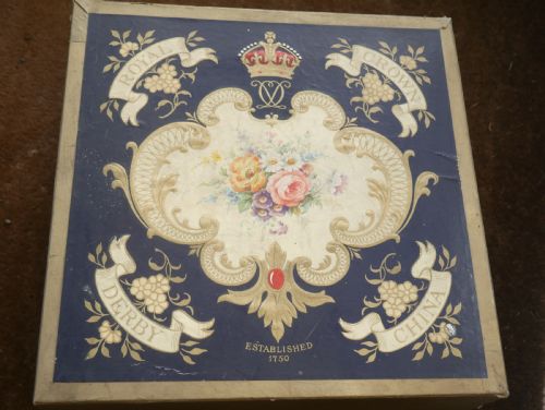 Original Box of Royal Crown Derby Tea Set