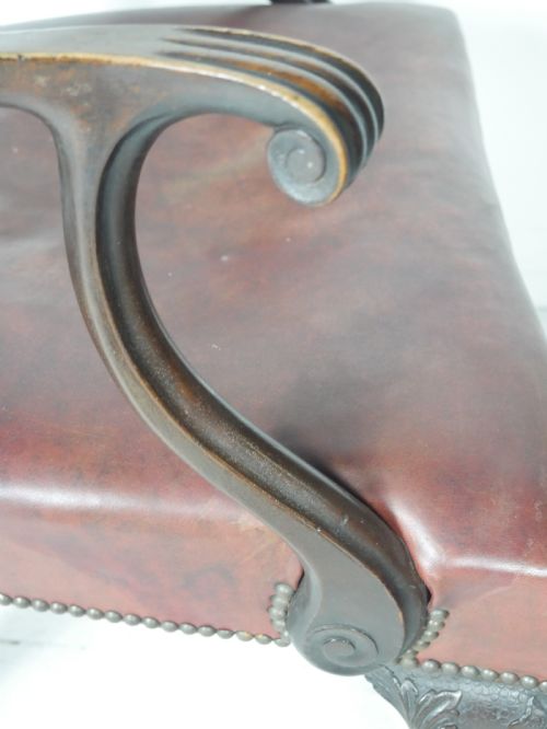 PAIR 19THC CHIPPENDALE STYLE ARMCHAIRS - ADDITIONAL PHOTO 2
