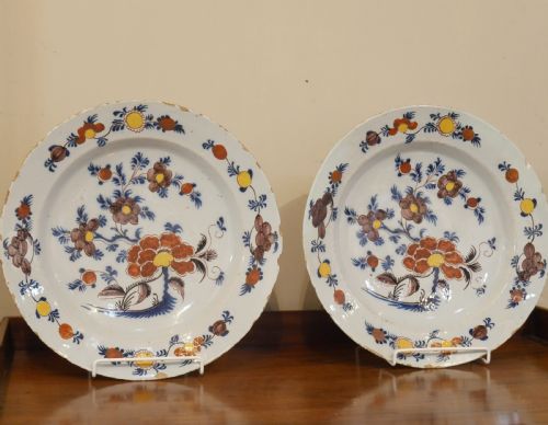 Pair 18thc English Delft Chargers