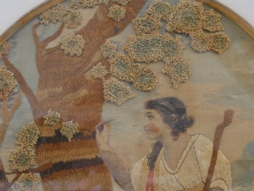 EARLY 19THC CREWEL WORK EMBROIDERY - ADDITIONAL PHOTO 9