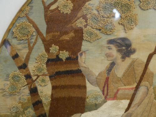 EARLY 19THC CREWEL WORK EMBROIDERY - ADDITIONAL PHOTO 3