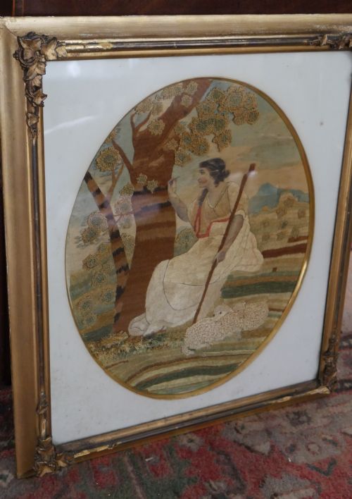 EARLY 19THC CREWEL WORK EMBROIDERY - ADDITIONAL PHOTO 13