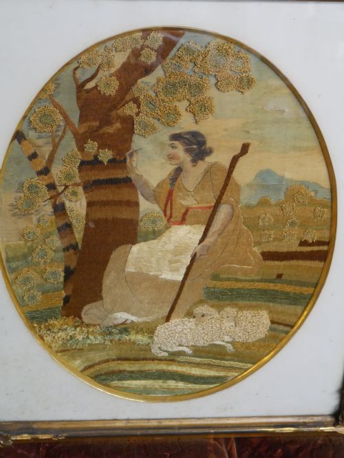 EARLY 19THC CREWEL WORK EMBROIDERY - ADDITIONAL PHOTO 4