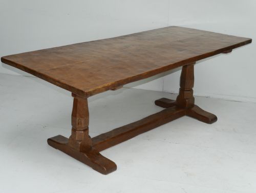 Rare 6'6" Mouseman Refectory Table Circa 1930