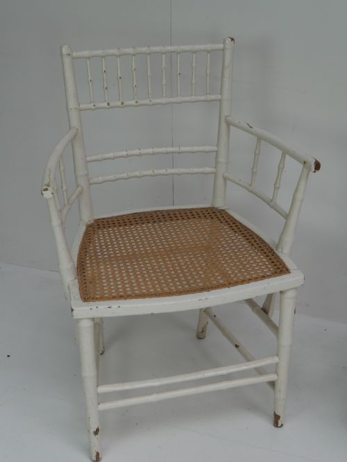 PAIR CANE SUSSEX CHAIRS - ADDITIONAL PHOTO 2