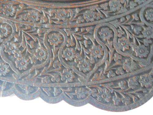 BRASS INLAID INDIAN OCTAGONAL TABLE - ADDITIONAL PHOTO 4