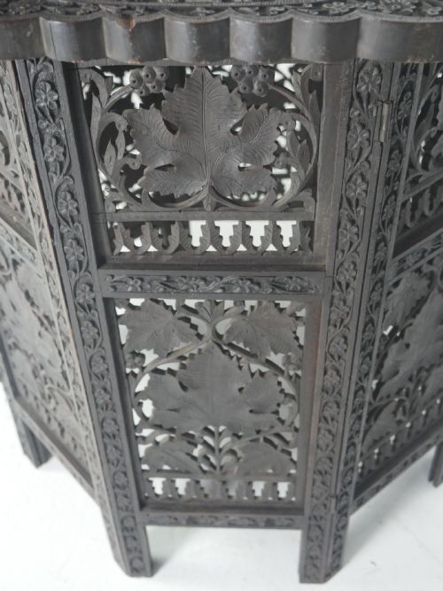 BRASS INLAID INDIAN OCTAGONAL TABLE - ADDITIONAL PHOTO 5