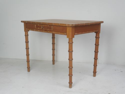 PINE FAUX BAMBOO SIDE WRITING TABLE - ADDITIONAL PHOTO 1