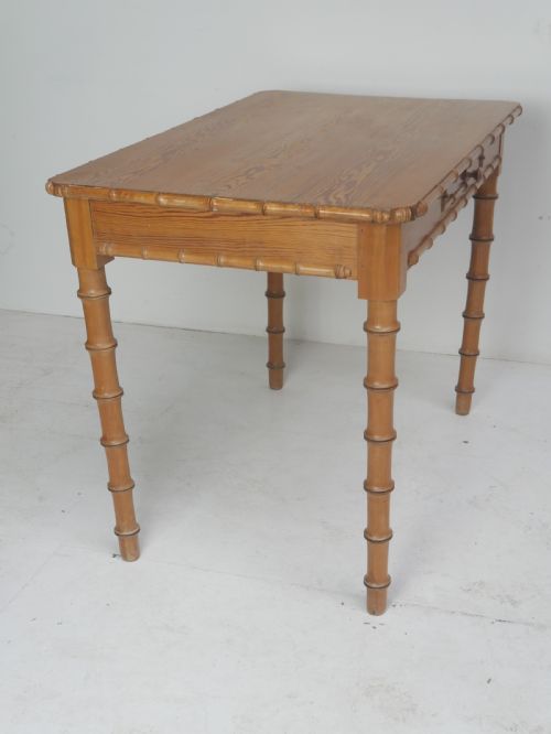 PINE FAUX BAMBOO SIDE WRITING TABLE - ADDITIONAL PHOTO 10